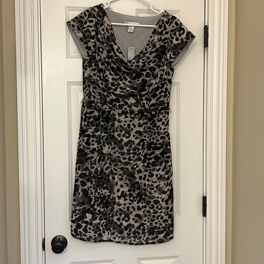 Size 8 black and grey leopard print dress